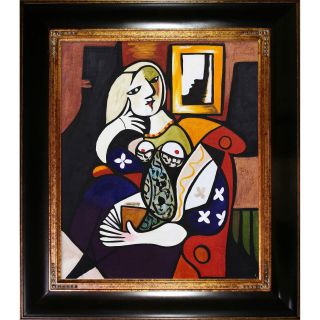 Pablo Picasso Woman with a Book Hand painted Framed Art Print