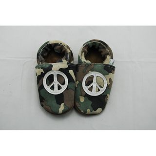 Peace Sign Leather Soft Sole Baby Shoes