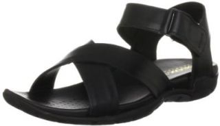  Geox Mens Leather Uomo Summer Fisherman Sandal (13, Black) Shoes