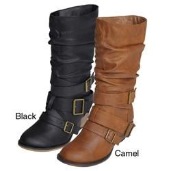 Journee Womens Gossip 5 Buckle Accent Mid calf Boots Today $39.49