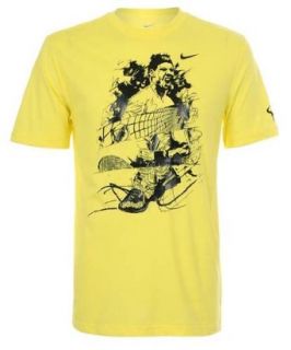Nike Mens Fall Rafa Ace Tennis Shirt Yellow/Black Medium