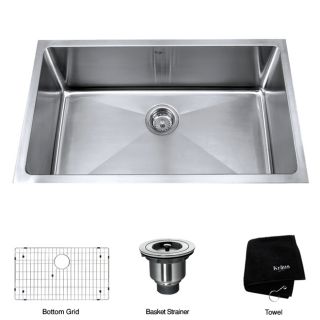 Kraus 32 inch Undermount Single Bowl Stainless Steel Kitchen Sink