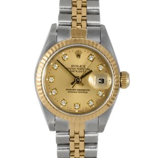 Pre owned Rolex Womens OS Datejust Two tone Watch