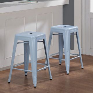 Tabouret 24 inch Blue Counter Stool (Set of 2)