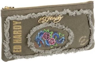 Ed Hardy Fernanda Wristlet,Khaki,one size Shoes