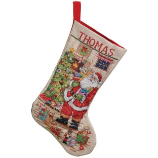 Classic Santa Stocking Counted Cross Stitch Kit 18 Long 28 Count