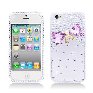 BasAcc Diamonds with 3D Crystal Bow Tie Case for Apple iPhone 5
