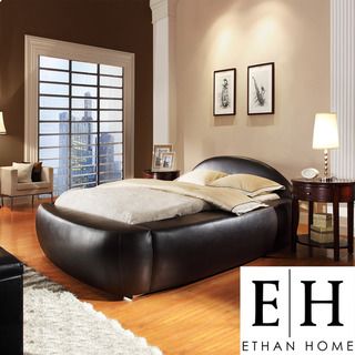 ETHAN HOME Yorkshire Black Bonded Leather Full Bed