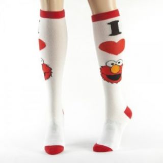 Sesame Street I Heart Elmo White Knee High Socks Clothing