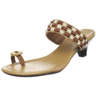 Ann Marino Womens Inca Thong Sandal,Brown,7.5 M US Shoes