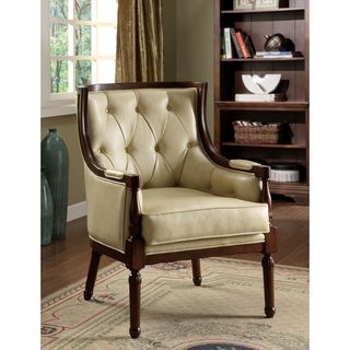 Classic Tufted Leatherette Accent Chair