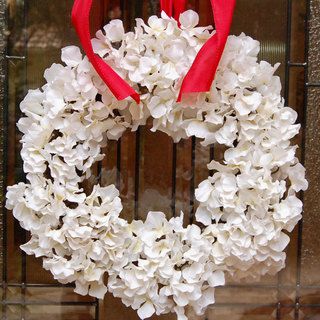 Winter White Holiday Christmas Hydrangea Flower Wreath