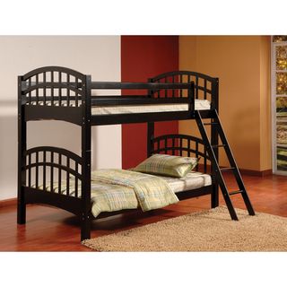 Arched Esprit Black Finish Twin Bunk Bed