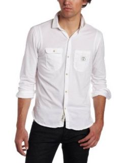 Diesel Mens Stuer Shirt, White, Small Clothing