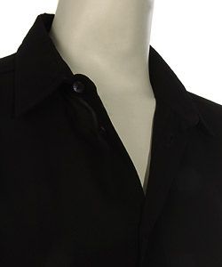 Prada Womens Black Silk Dress Shirt   Size 40