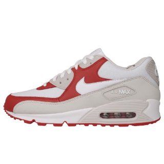 Nike Air Max 90 Le Light Bone Dragon Red Mens Running Shoes 325018 060