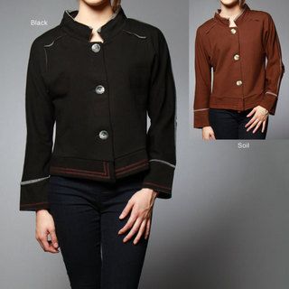 AtoZ Womens Mandarin Collar Jacket