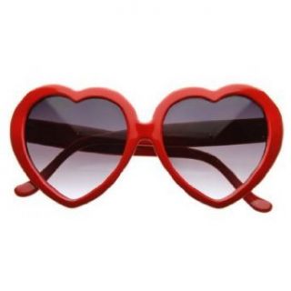 Womens Heart Shaped Sunglasses Cute Love Fashion Eyewear  Red Shoes