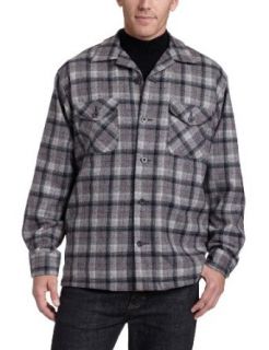 Pendleton Mens Quilted Shirt Jacket,Grey Mix/Black Plaid