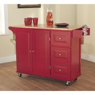 Aspen Red/ Natural Three drawer Cart