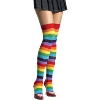 Rainbow Striped Thigh High Stockings   Adult   Accessories