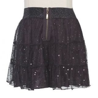 Lipstik Girls Black Sequin Ruffle Overlay Short Skirt 4