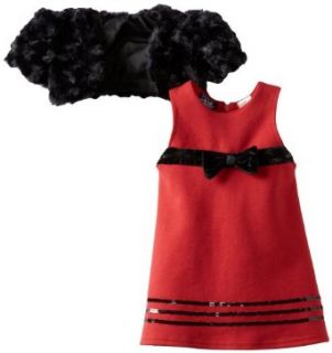 So La Vita Baby Girls Infant Swirl Shrug Dress , Red, 12