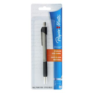 Paper Mate Design Stainless Steel Black Ink Fine Ball Point Pen