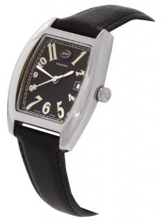 Tourneau Gear Womens Rectangle Watch with Black Strap