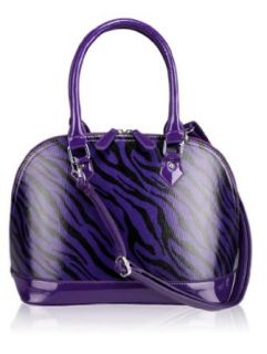 Womens Black Purple Zebra Maisy Inspired Tote Grab Handbag