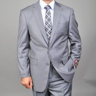 Giorgio Fiorelli Mens Solid Grey 2 button Suit