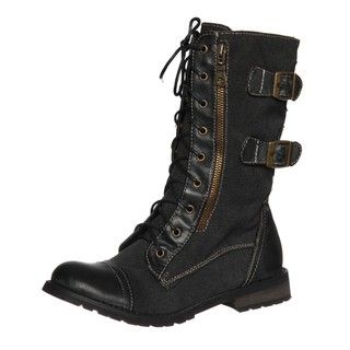 Groove Womens Force Black Belted Boots FINAL SALE