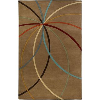 Hand tufted Brown Contemporary Geometric Square Mayflower Wool Rug (8