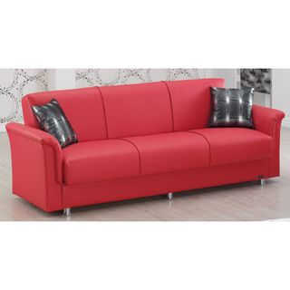 Dallas Red Bonded Leather Sofabed