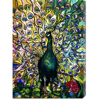 Tiffany Studios Fine Peacock Stretched Canvas Art