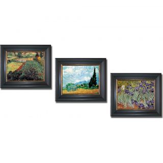 Vincent Van Gogh Poppies, Wheatfield, and Iris Garden Framed 3 piece