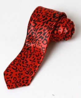 2 Trendy Skinny Tie   Red Cheetah Print Clothing