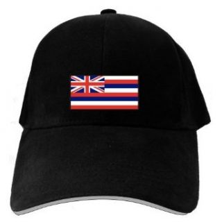 Caps Black  Flag Embroidery Hawaii  State Clothing