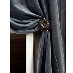 Signature Slate Blue Velvet 108 inch Curtain Panel