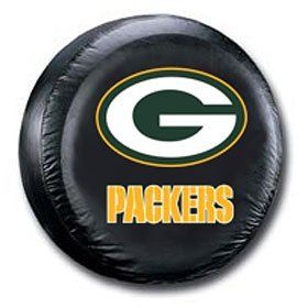 Green Bay Packers Black Tire Cover   Size Large Sports
