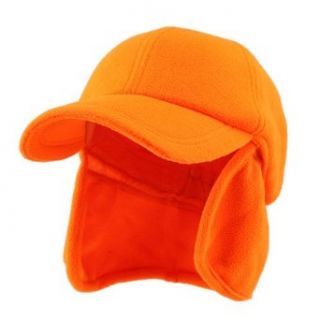 Fleece Earflap Ball Cap   Orange W29S67E Clothing