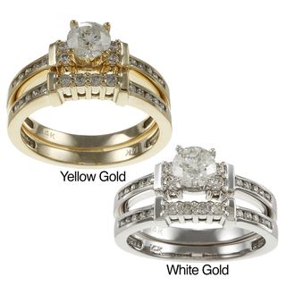 14k Gold 1ct TDW Round Diamond Bridal Ring Set (H I, I1 I2