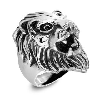 Stainless Steel Mens Lions Head Ring