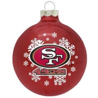 San Francisco 49ers Small Painted Round Christmas Tree