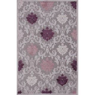 Transitional Pink/ Purple Viscose/ Chenille Rug (5 x 76)