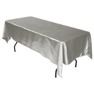 60 x 102 in. Rectangular Satin Tablecloth Silver Home