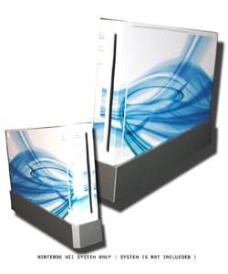 White & Blue Skin Decal for Nintendo Wii