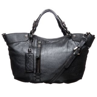 Oryany Gwen Black Leather Satchel Bag