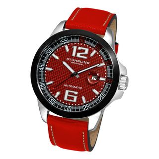 Stuhrling Original Mens Concorso GT Leather Strap Watch