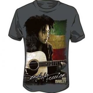 Bob Marley   Songs Adult T Shirt in Charcoal Clothing